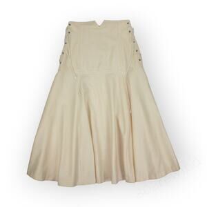 XS/S Vintage Kansai Yamamoto for NeimanMarcus Cream Wool Midi Skirt HongKong